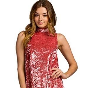 BLUE Cherish Velvet Swingy Mock Turtleneck Dress